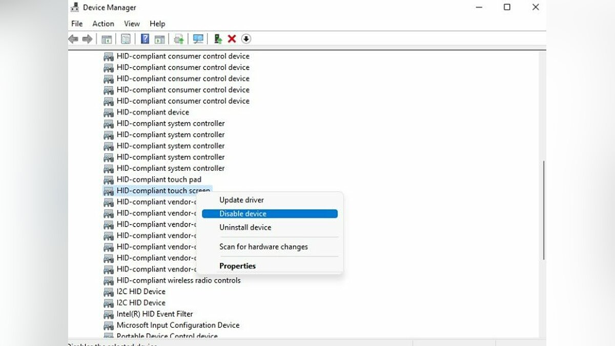 Как отключить сенсорный экран в ноутбуке с Windows 11