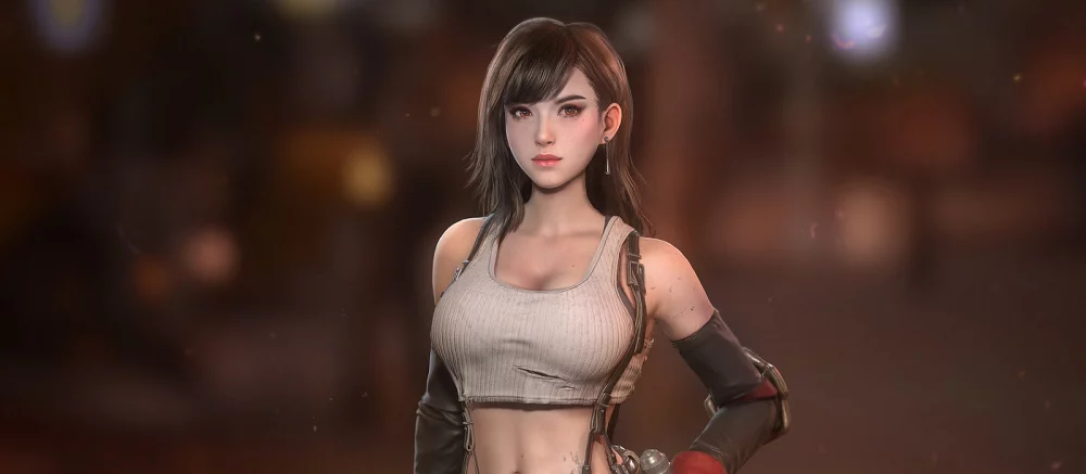 Тифу Локхарт из Final Fantasy VII Remake переодели в кружевное платье, которое подчеркивает ее большую грудь