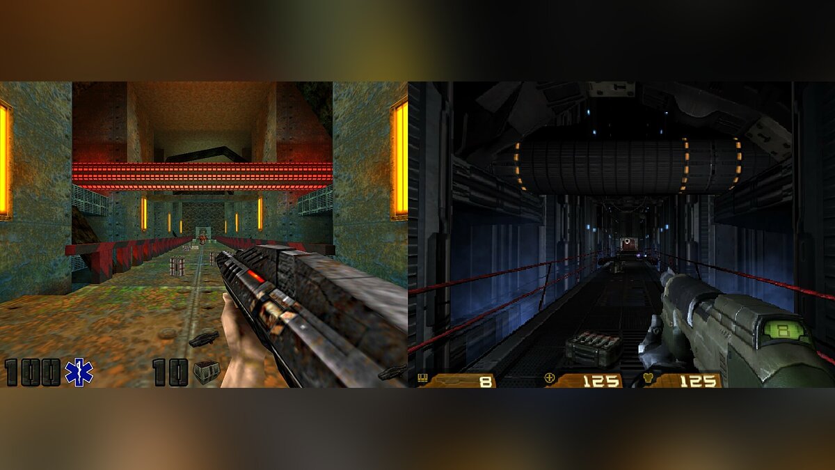 Если бы Quake 4 вышла в 90-х — знаменитый шутер id Software воссоздали на  движке второй части и сравнили с оригиналом