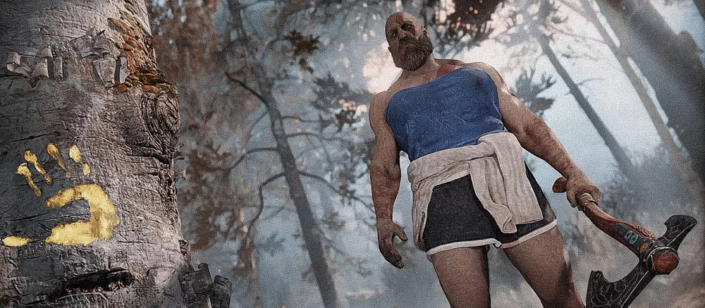 Моддер поиздевался над Кратосом из God of War, одев его в костюм Джилл Валентайн из Resident Evil 3