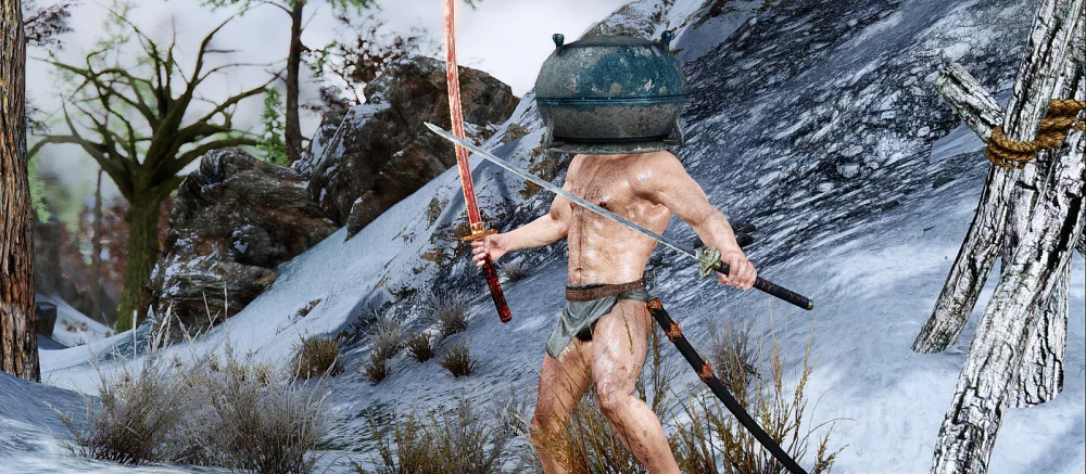 Моддер добавил в Elden Ring того самого голого воина с горшком на голове