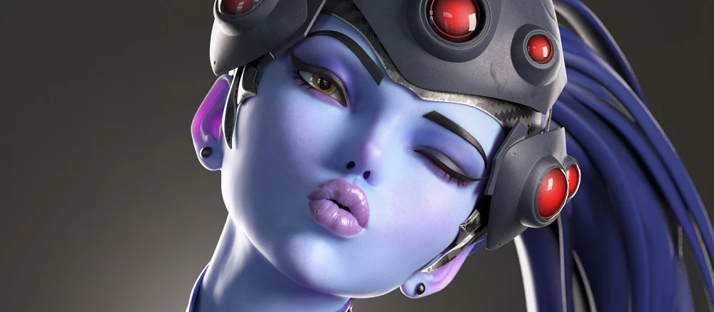 На фото показали полуметровую фигурку Роковой вдовы из Overwatch, которой можно оголить грудь и не только