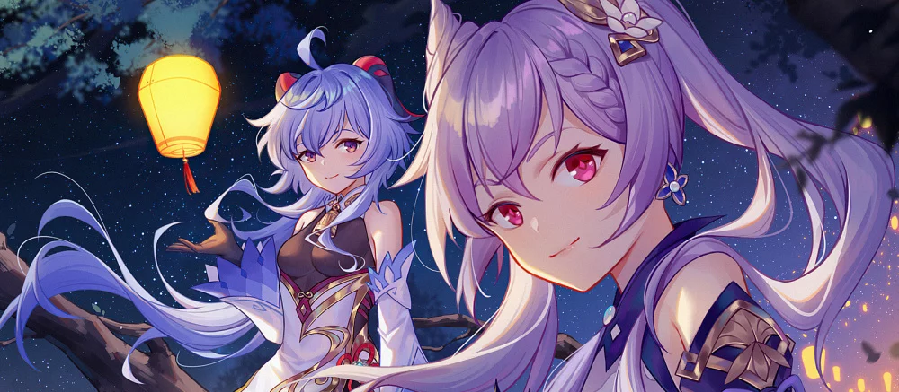 Красивые россиянки сделали парный косплей Кэ Цин и Гань Юй из Genshin Impact в костюмах горничных