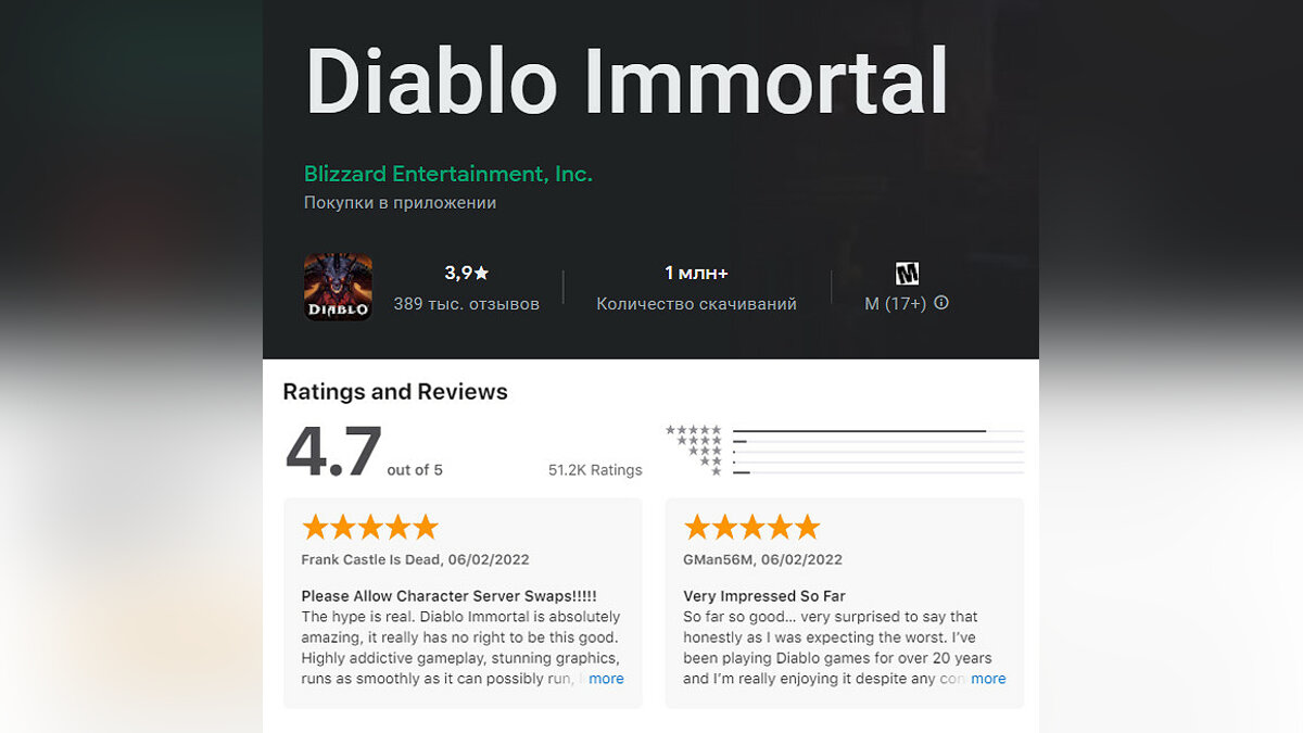 Игроки разгромили Diablo Immortal на Metacritic. Разработчиков уличили во  лжи