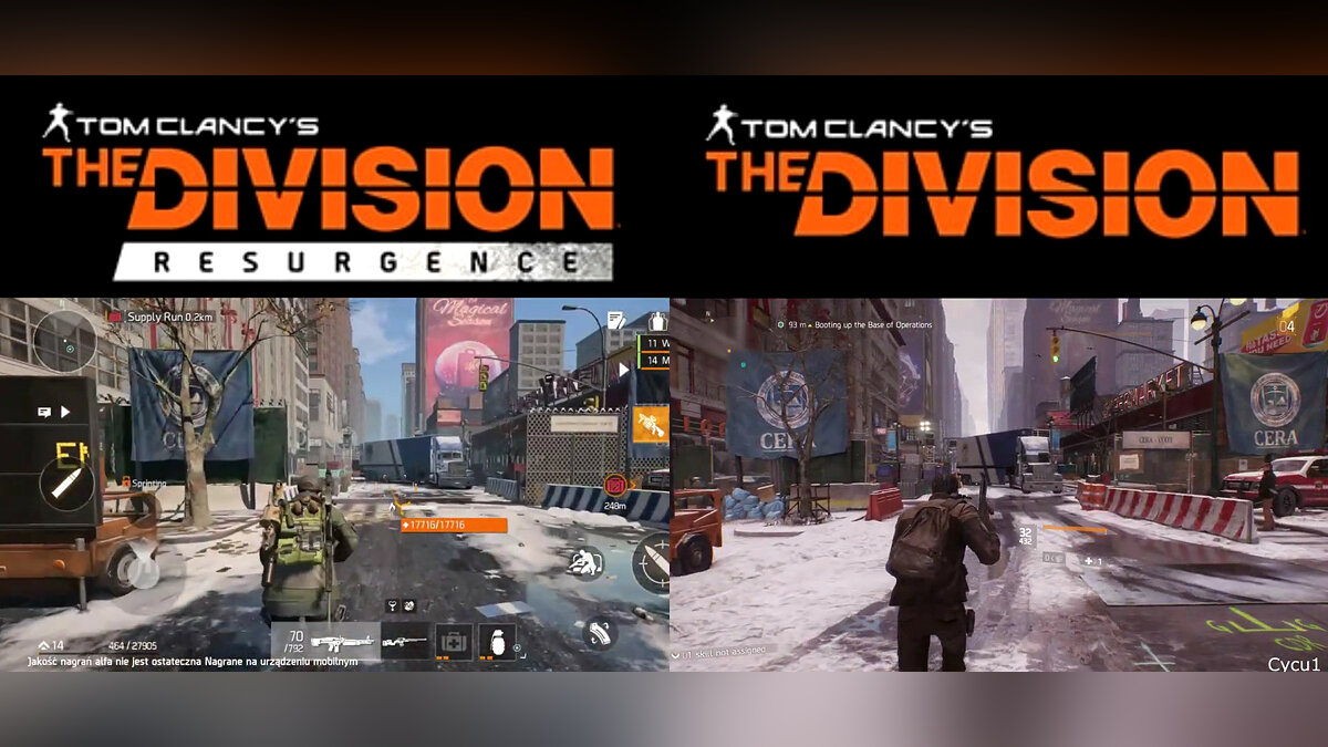 На видео показали, как отличается графика в мобильной The Division  Resurgence от оригинала 2016 года