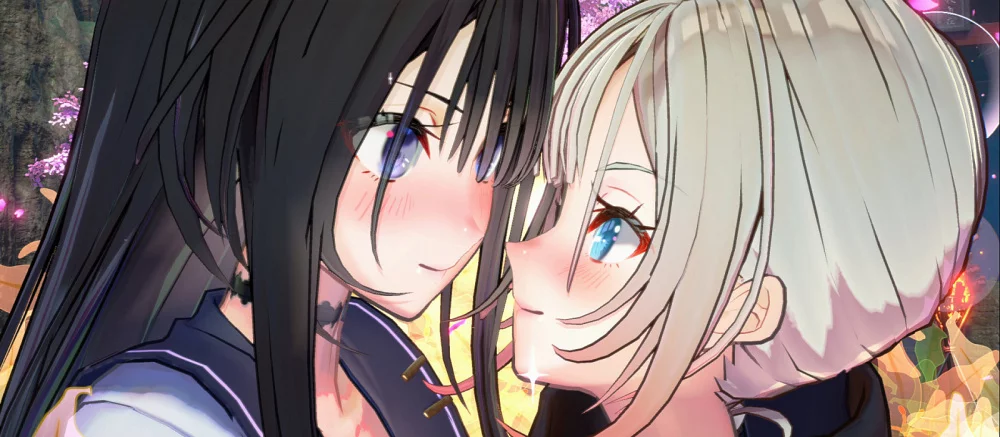 Вышел трейлер нового аниме-слэшера про японскую школьницу с катаной — в нем героиня целуется с другими тянками