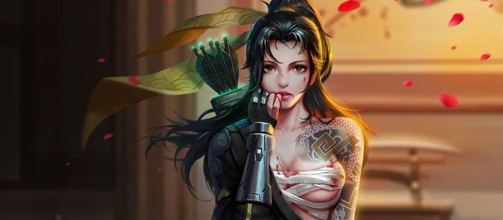 Представлена фигурка женской версии Хандзо из Overwatch. С нее можно снять всю одежду