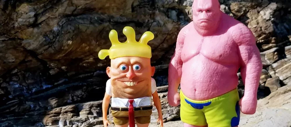 Спанча Боба, Патрика и Гэри из мультика вновь перенесли в реальный мир. Герои стали очень криповыми