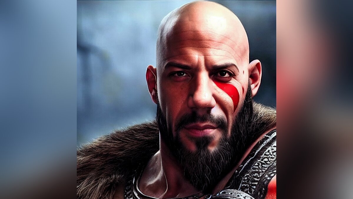 Вина Дизеля превратили в Кратоса из God of War. Герой стал еще более  накачанным, чем в игре