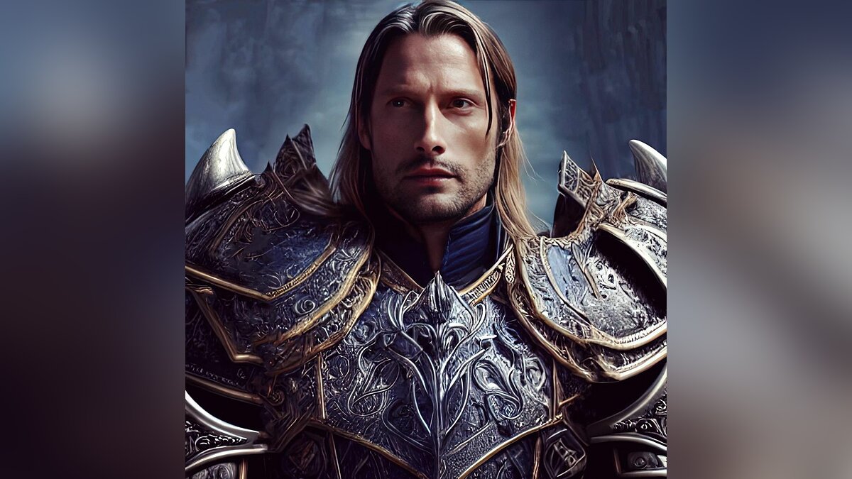 Мадса Миккельсена превратили в Артаса из Warcraft 3 и показали результат. У  актера появились длинные волосы и красивая броня