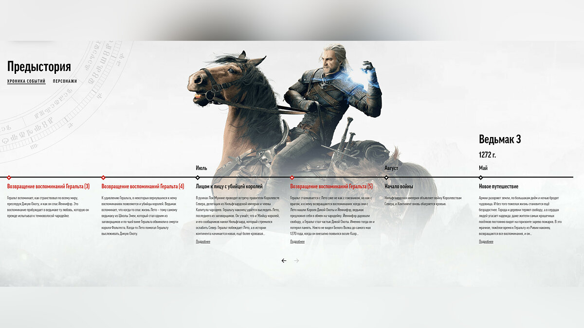 CDPR обновила русскую версию сайта The Witcher 3. Теперь там можно узнать  сюжет прошлых частей