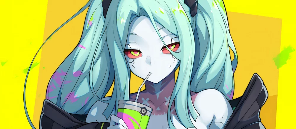 Cyberpunk 2077 исполнилось 2 года. Авторы выложили арт, где Джуди и Ребекка вместе едят торт