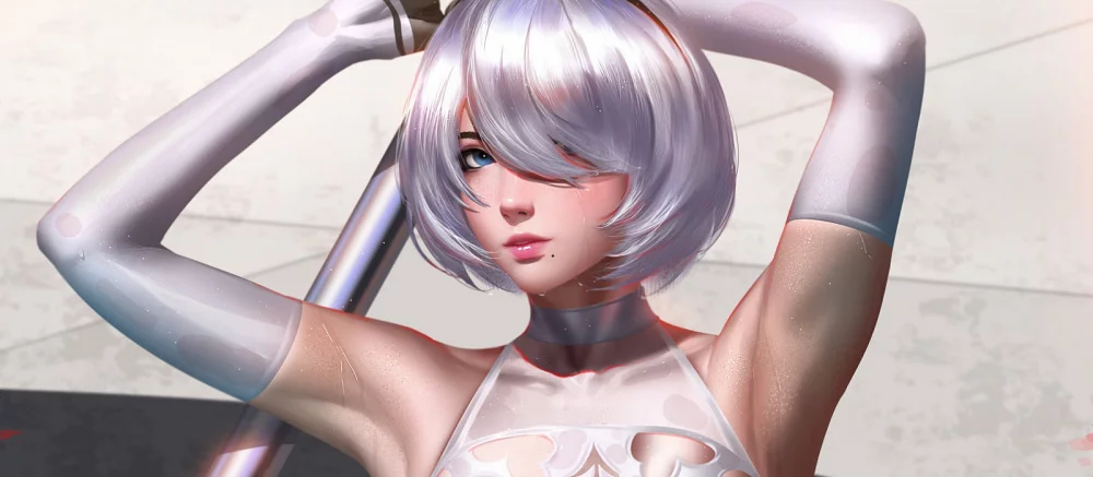 Искусственный интеллект нарисовал арты с 2B из Nier: Automata