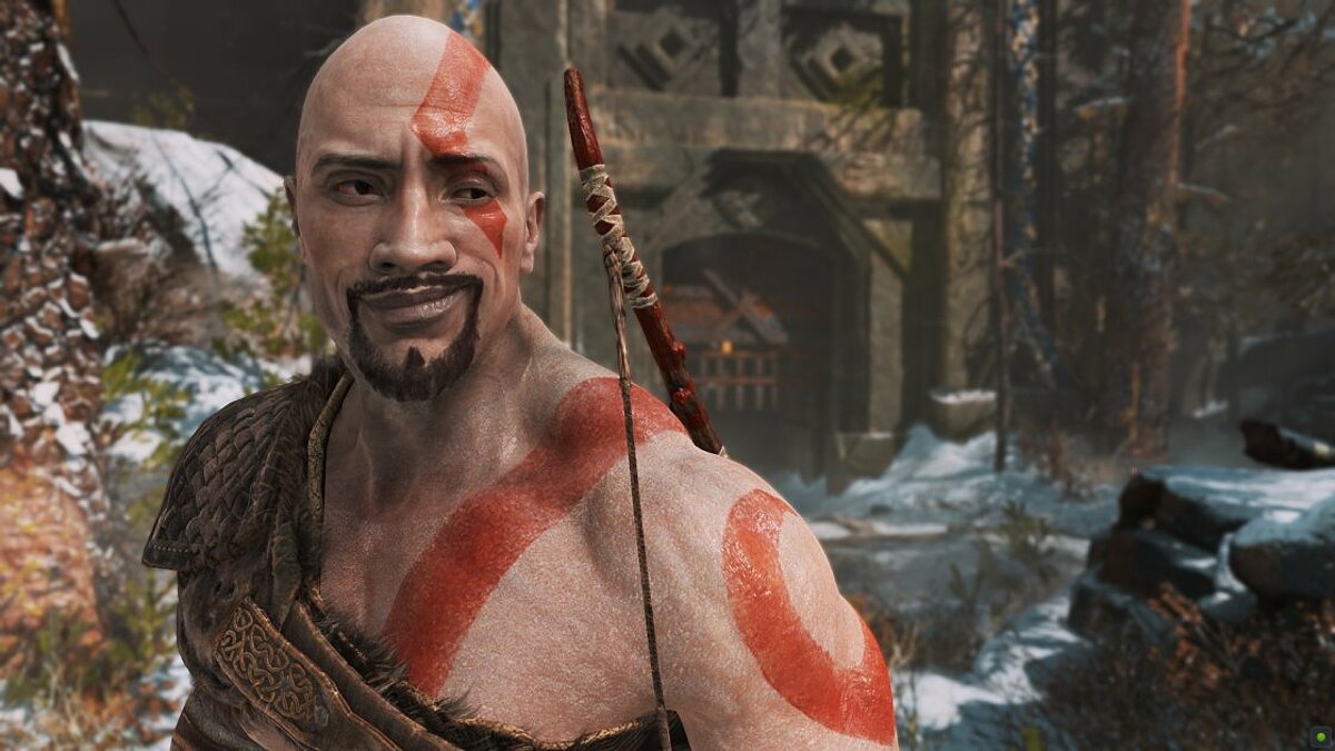 Моддер показал Дуэйна Джонсона в образе Кратоса из God of War. Выглядит  очень круто