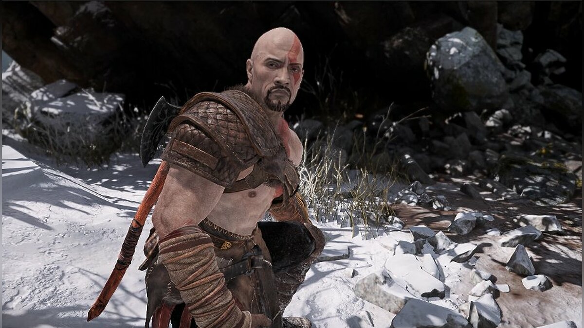 Моддер показал Дуэйна Джонсона в образе Кратоса из God of War. Выглядит  очень круто