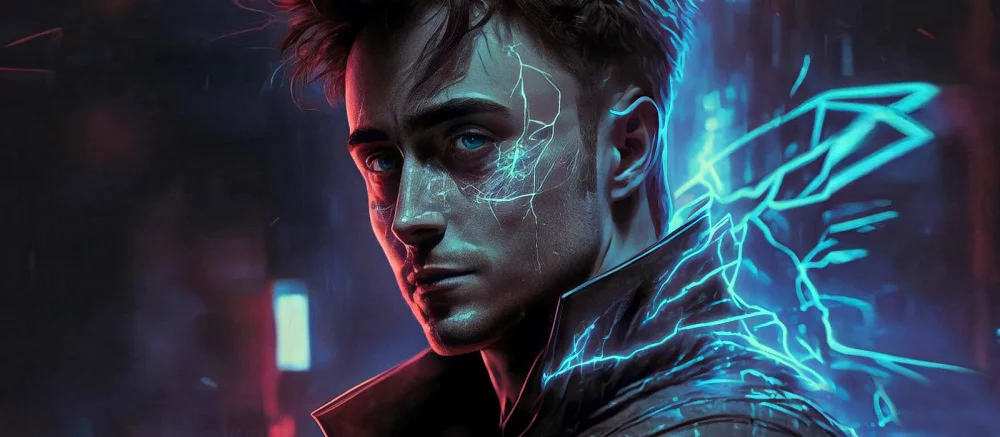 Героев «Гарри Поттера» снова перенесли в мир киберпанка. Гари похож на Ви Cyberpunk 2077