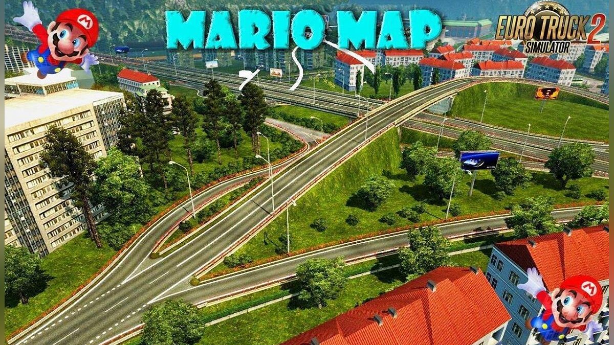 Марио етс. Mario Map ETS 2. Марио мап версия 8. Euro Truck Simulator 2. Euro Truck Simulator российские дороги.