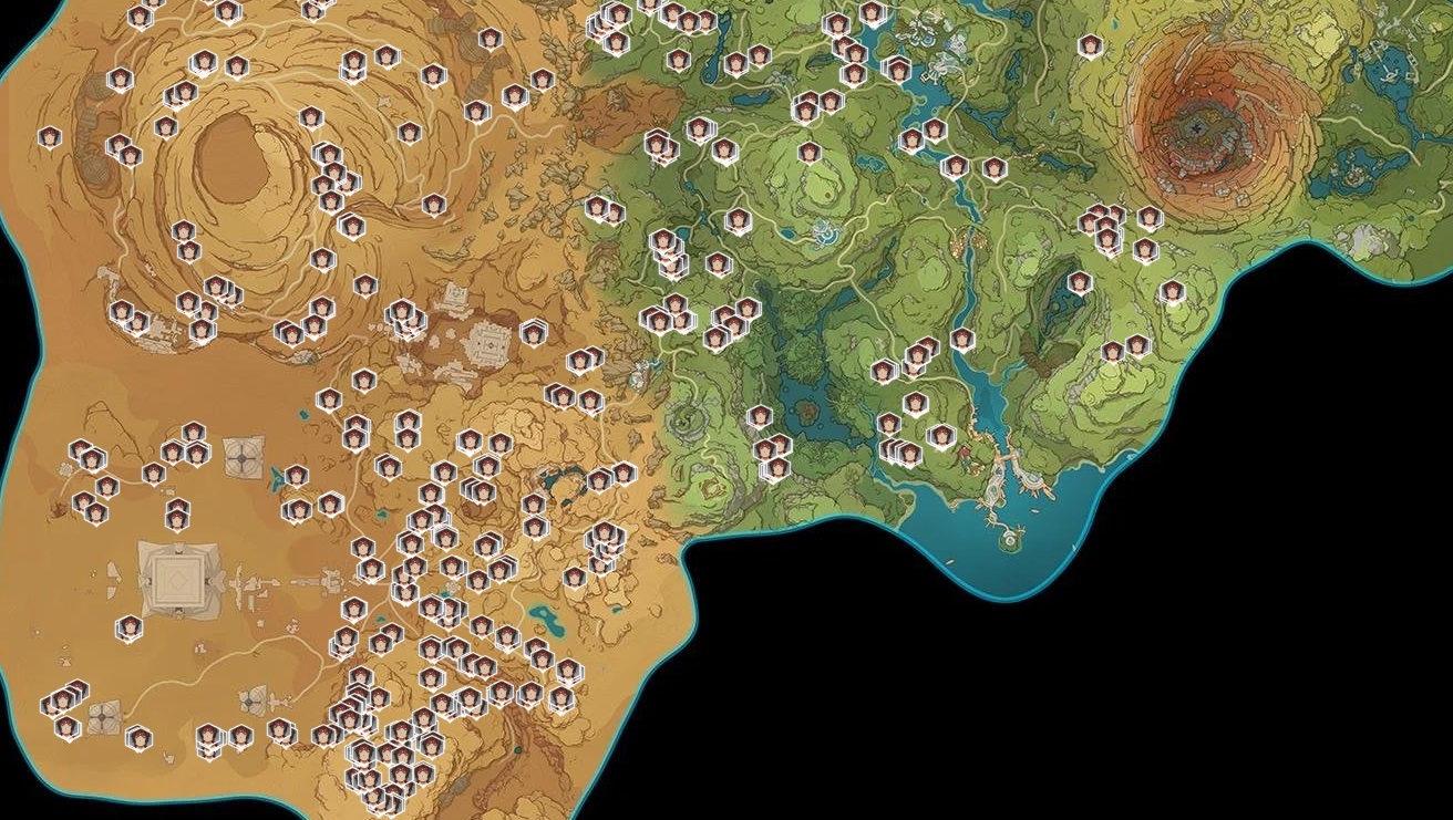 Карта багровых агатов геншин
