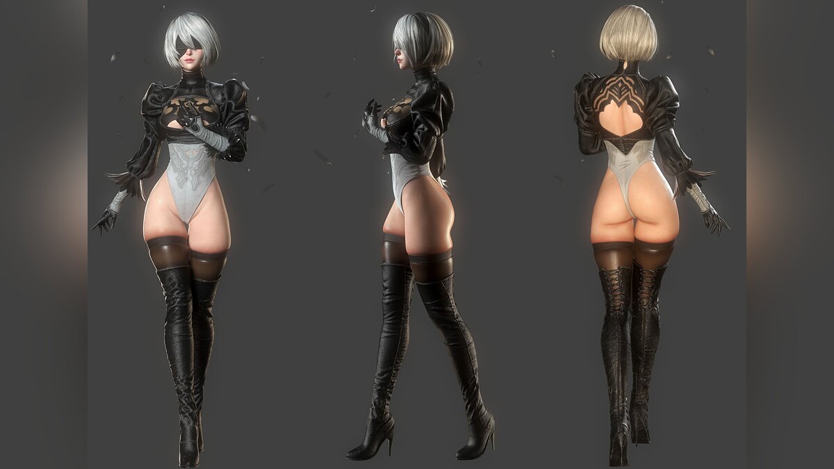 Парень прокачал внешность 2B из NieR: Automata и показал ее обновленную  попу крупным планом