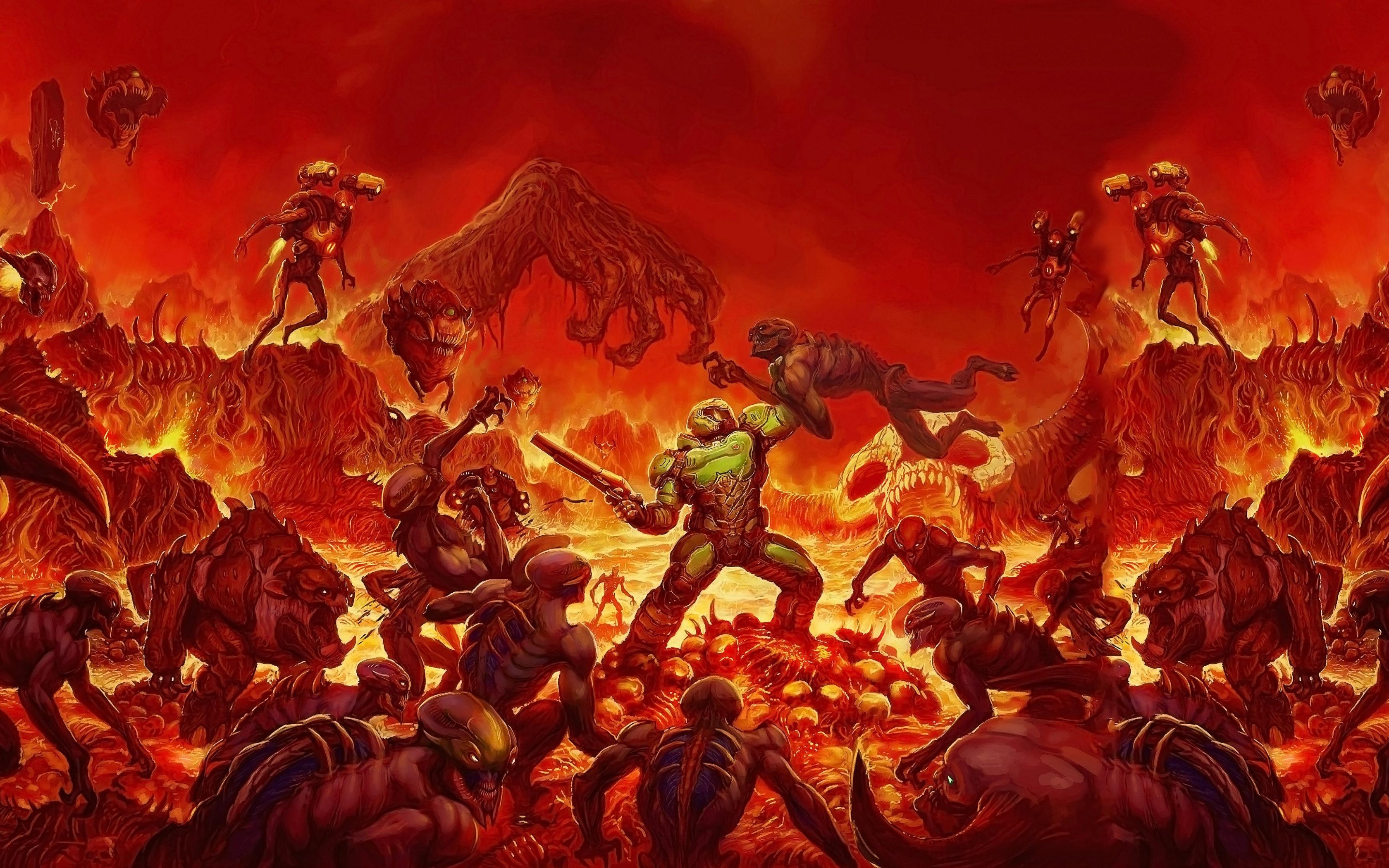 Игра попал в ад. Doom 2016 думгай.