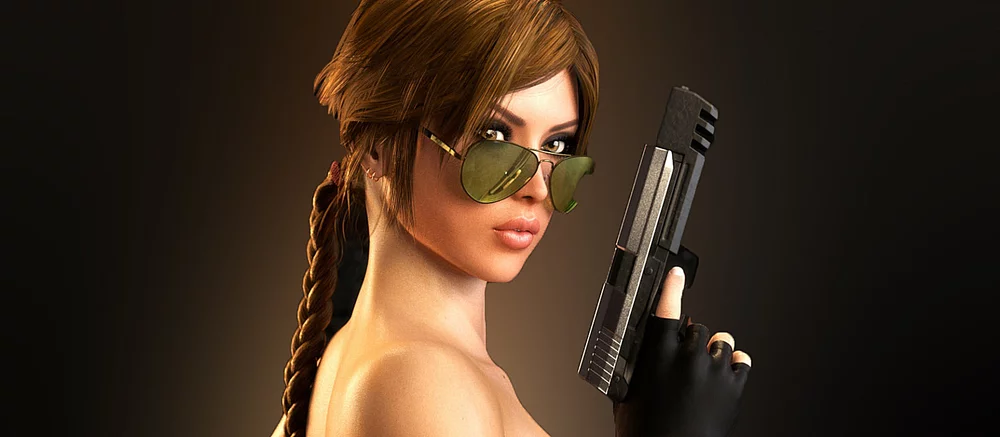 Девушка закосплеила Лару Крофт Анджелины Джоли в купальнике