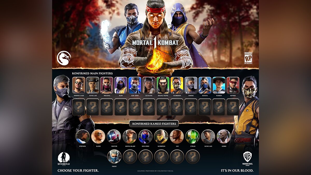 Фанат показал всех 23 подтверждённых персонажей Mortal Kombat 1: Скорпиона,  Китану, Рейдена, Джонни Кейджа и не только