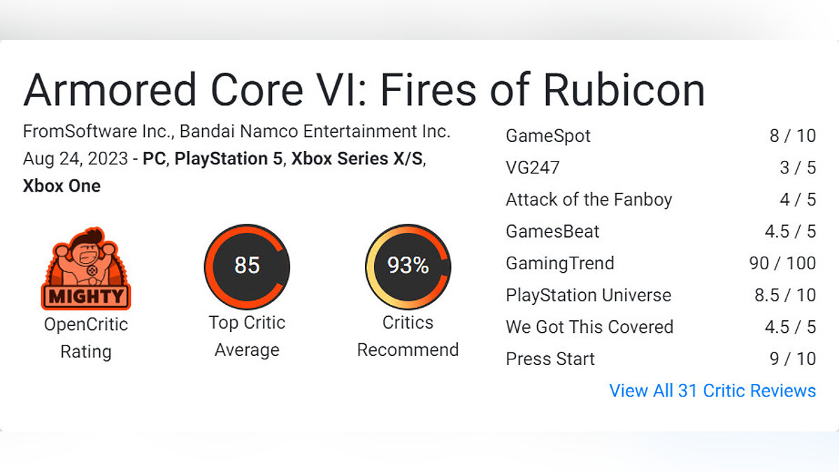 Armored Core 6 terá modo a 60 FPS no PS5 e no Xbox Series X