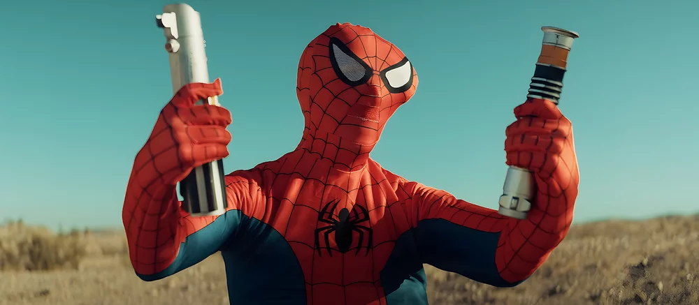 В сети показали, как мемный Человек-паук попал во вселенную «Звездных войн» и сразился с Кайло Реном