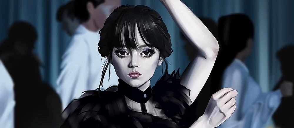 Лада Люмос горячо закосплеила Уэнздей Аддамс в нижнем белье. Есть бонус с Мортишей