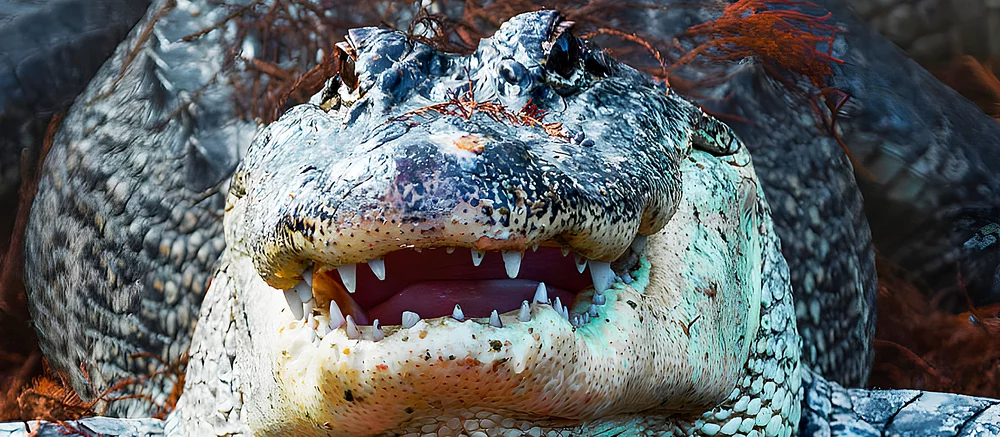 В сети завирусилось изображение, на котором мужчина дерется с аллигатором за пиццу. Оно уже собрало миллионы просмотров