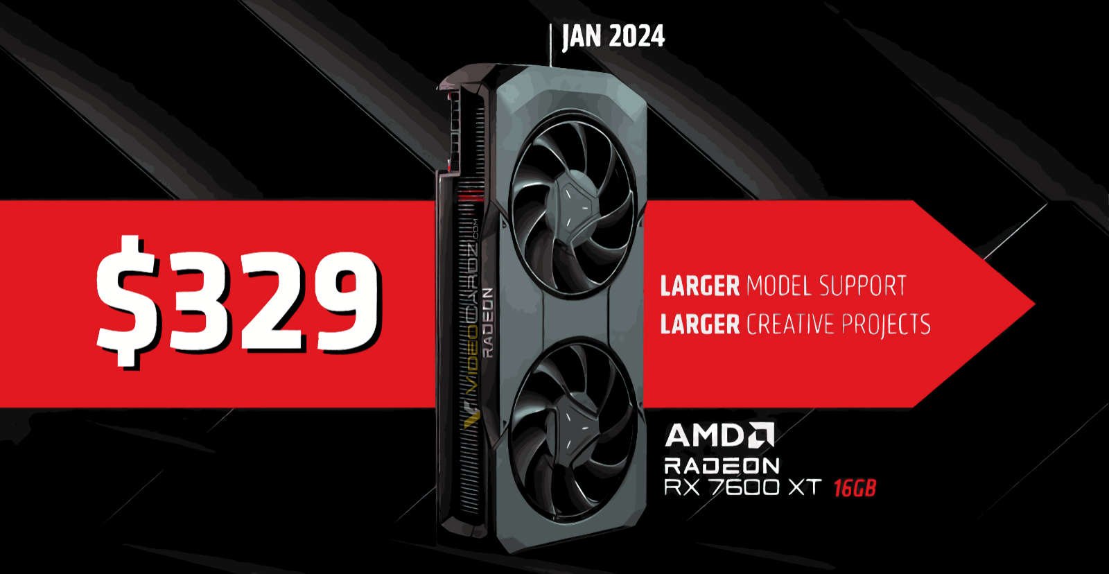 
          16 Гб за $329: AMD представила новую игровую видеокарту Radeon RX 7600 XT
        
