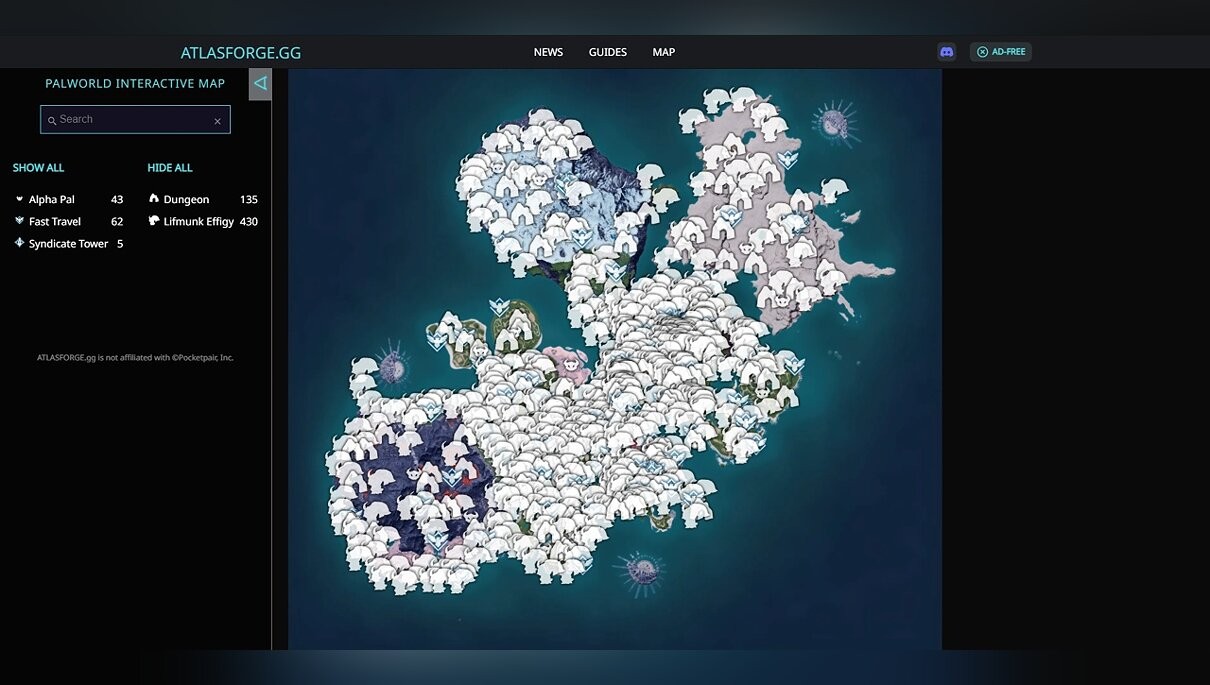 
          Интерактивная карта Palworld: ключевые места и локации в игре
        