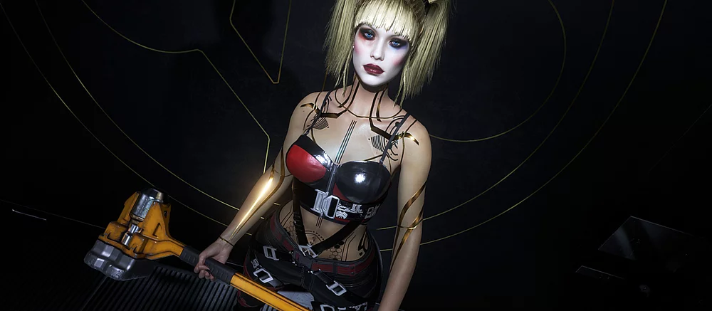 Показана фигурка киберпанк-версии Харли Квинн из «Бэтмена»