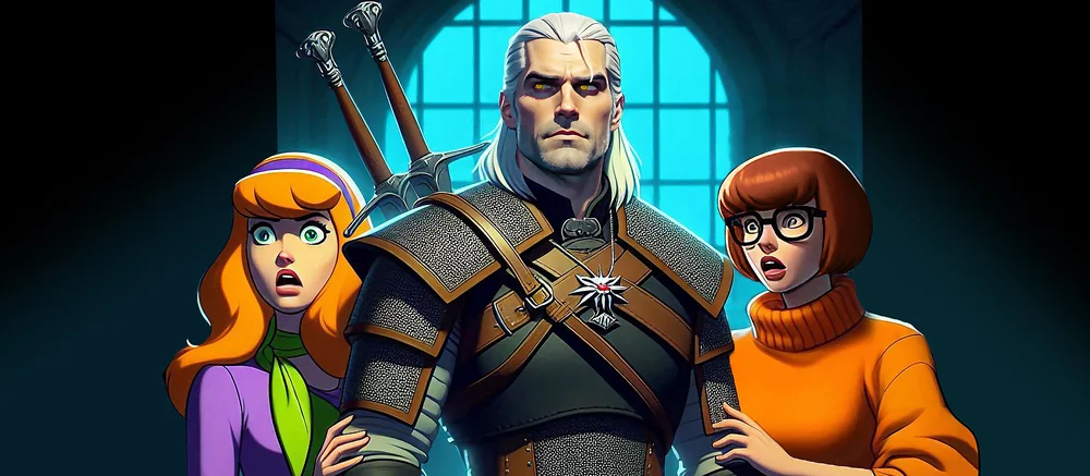 ИИ показал встречу Геральта с Велмой и Дафной из «Скуби-Ду», Человеком-пауком, Хищником и не только