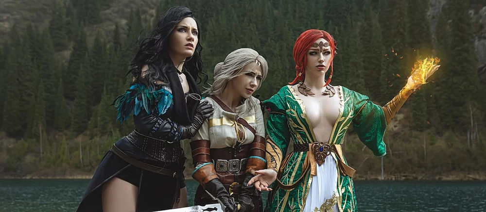 Девушки из России показали красивый косплей Трисс, Йеннифэр и Цири из The Witcher 3