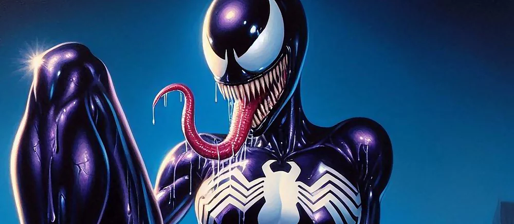 Показана фигурка Венома, который вселился в девушку