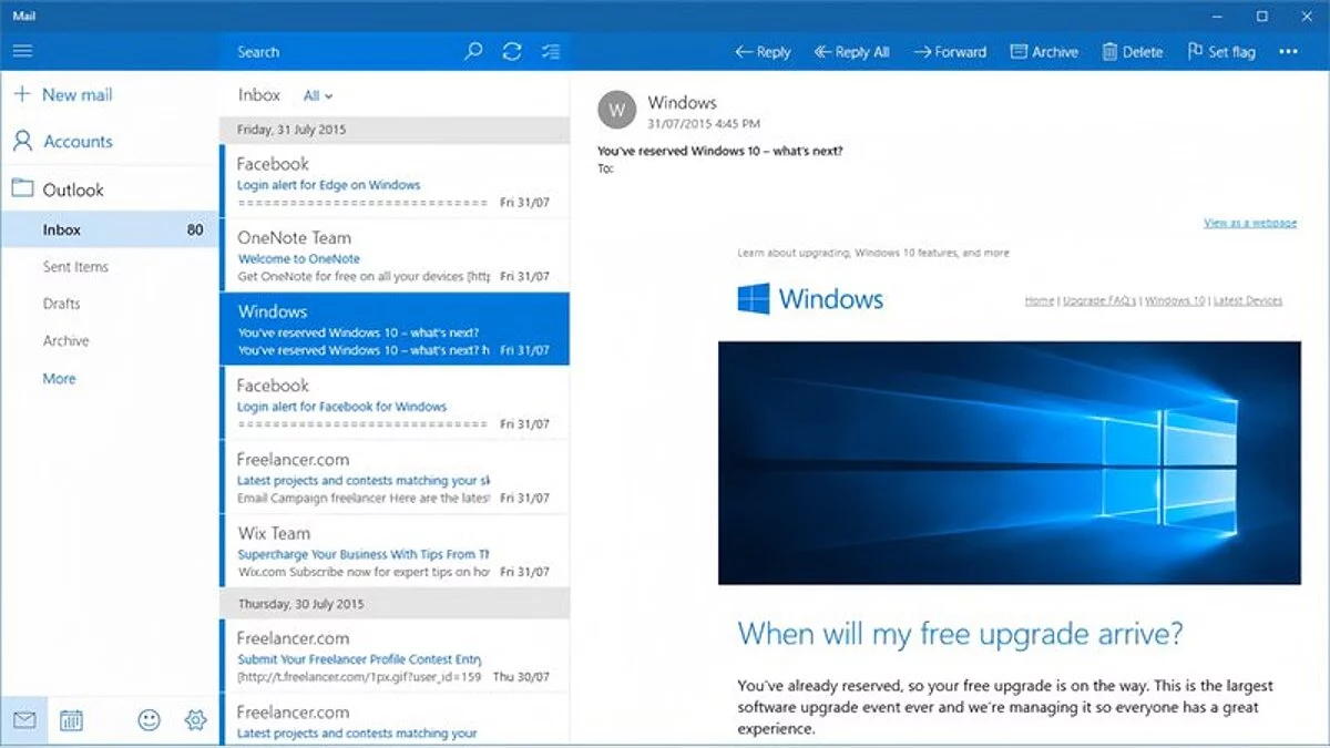 Почтовое приложение для windows. Почтовое приложение для windows