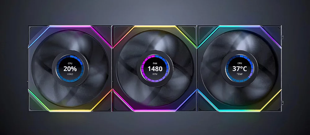 Lian Li выпускает вентиляторы с беспроводным управлением и экраном