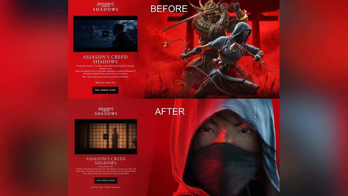Ubisoft has removed Yasuke from the pre-order banner from Assassin’s Creed: Shadows Ubisoft has removed Yasuke from the pre-order banner from Assassin’s Creed: Shadows