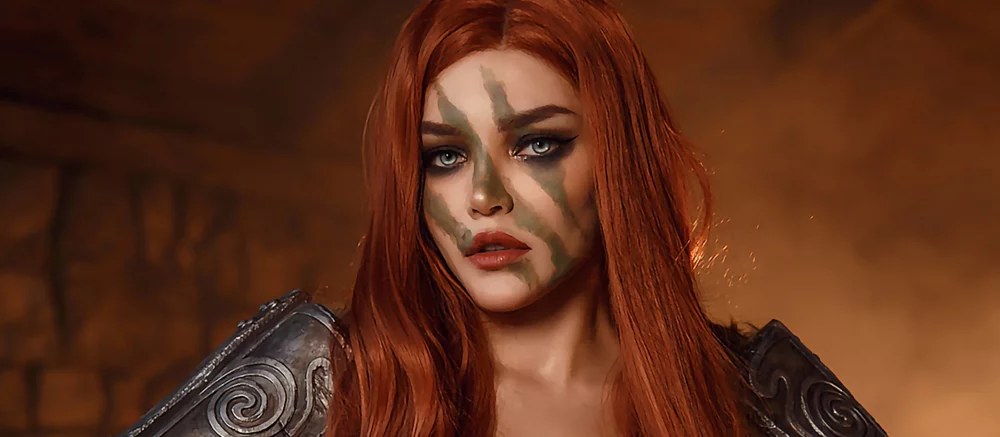 Косплеерша раздела Эйлу Охотницу из TES 5: Skyrim