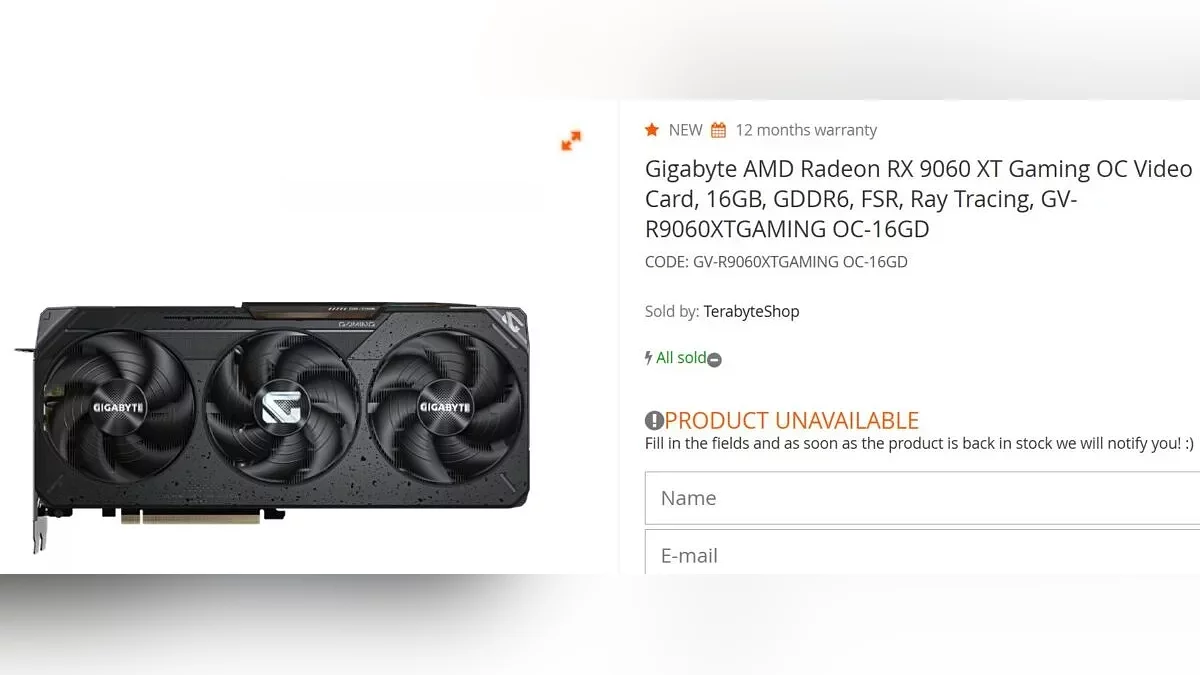 The Brazilian store showed Radeon RX 9060 XT, but quickly deleted the page