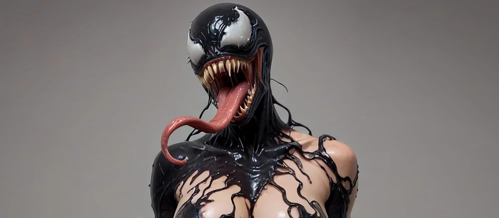 Показана фигурка Гвен Стейси из «Человека-паука», в которую вселился Веном