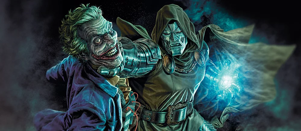Показаны новые изображения кроссовера Marvel и DC с Бэтменом, Дэдпулом, Джокером, Харли Квинн, Халком и не только