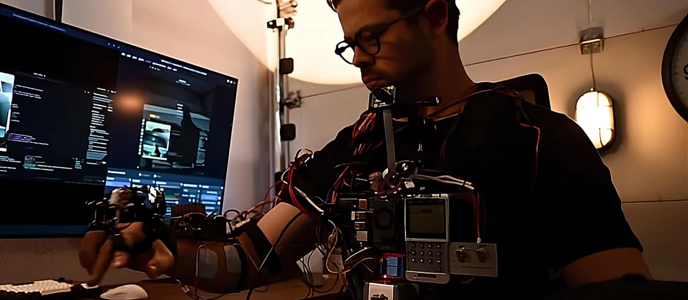 Блогер собрал экзоскелет с автоприцеливанием для шутеров и показал его в деле