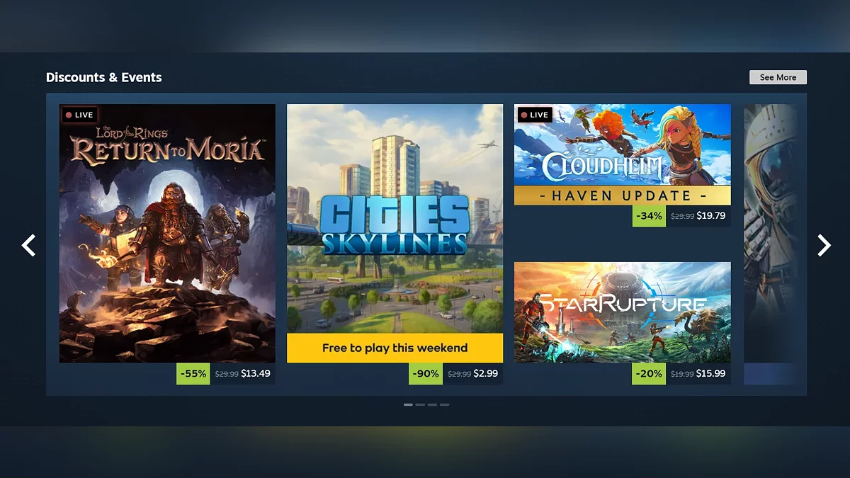 Игры в разделе «Скидки и мероприятия» теперь можно рассмотреть получше