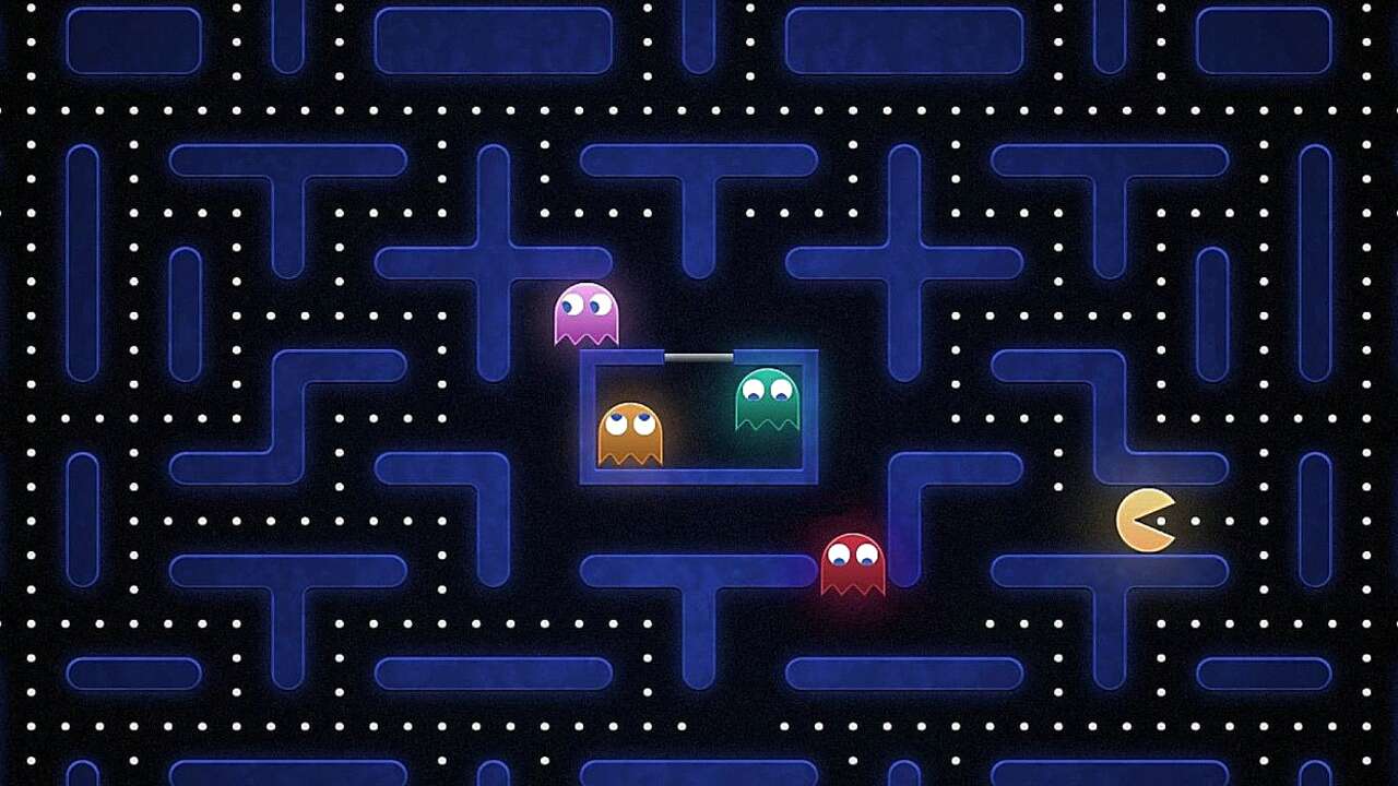 Создатель пакмана. Пакман паттерн. Pacman серия игр. Точка из ПАКМАНА. Скринсейвер Пакмэн.