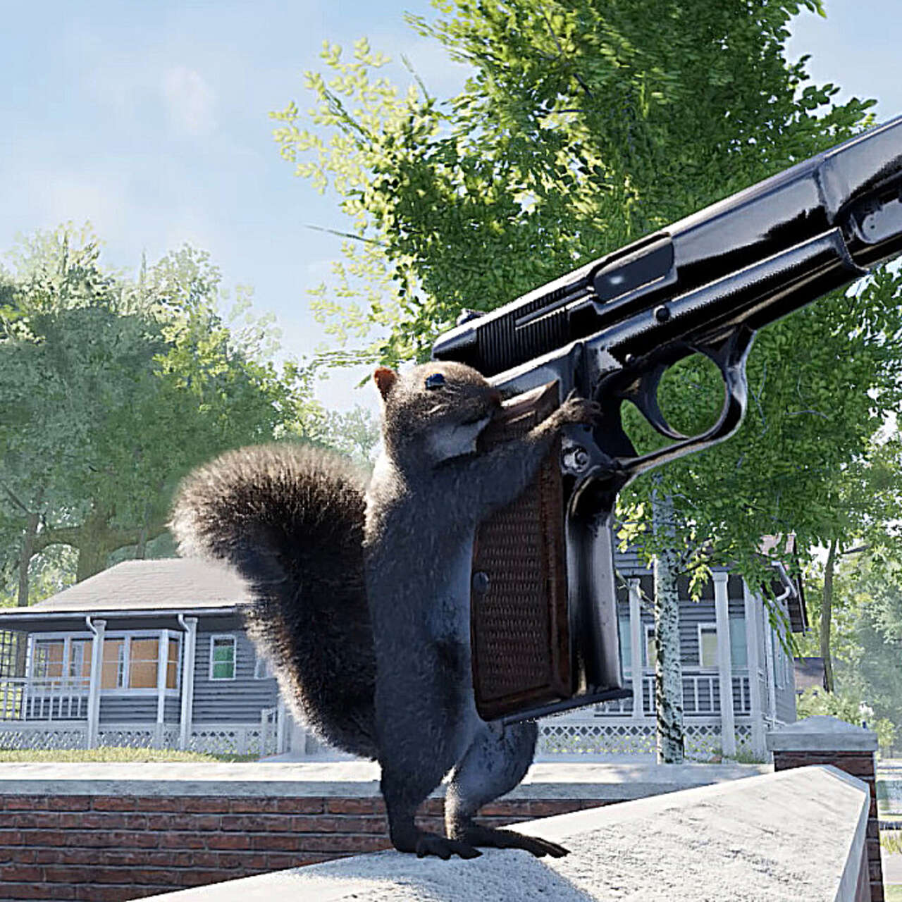 В Steam появилась страница игры Squirrel with a Gun. В ней нужно управлять  белкой с человеческим оружием