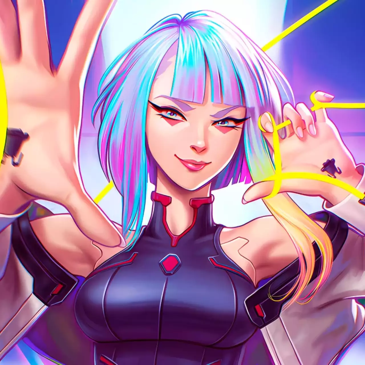 Парень показал, как могла бы выглядеть олдскульная игра по аниме Cyberpunk: Edgerunners с Дэвидом, Люсией и Ребеккой