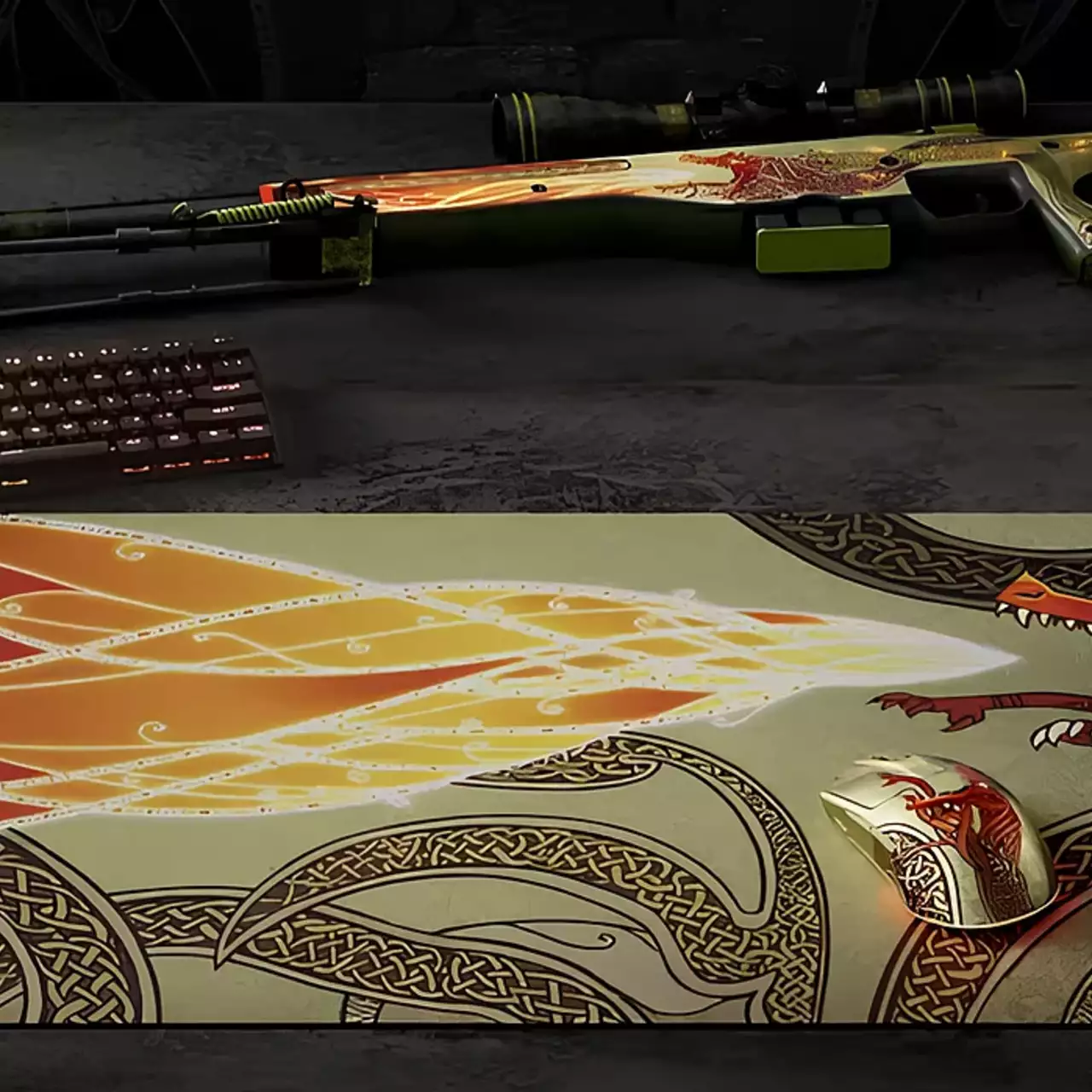 Легендарный скин AWP Dragon Lore «материализовался» в мыши и коврике от SteelSeries