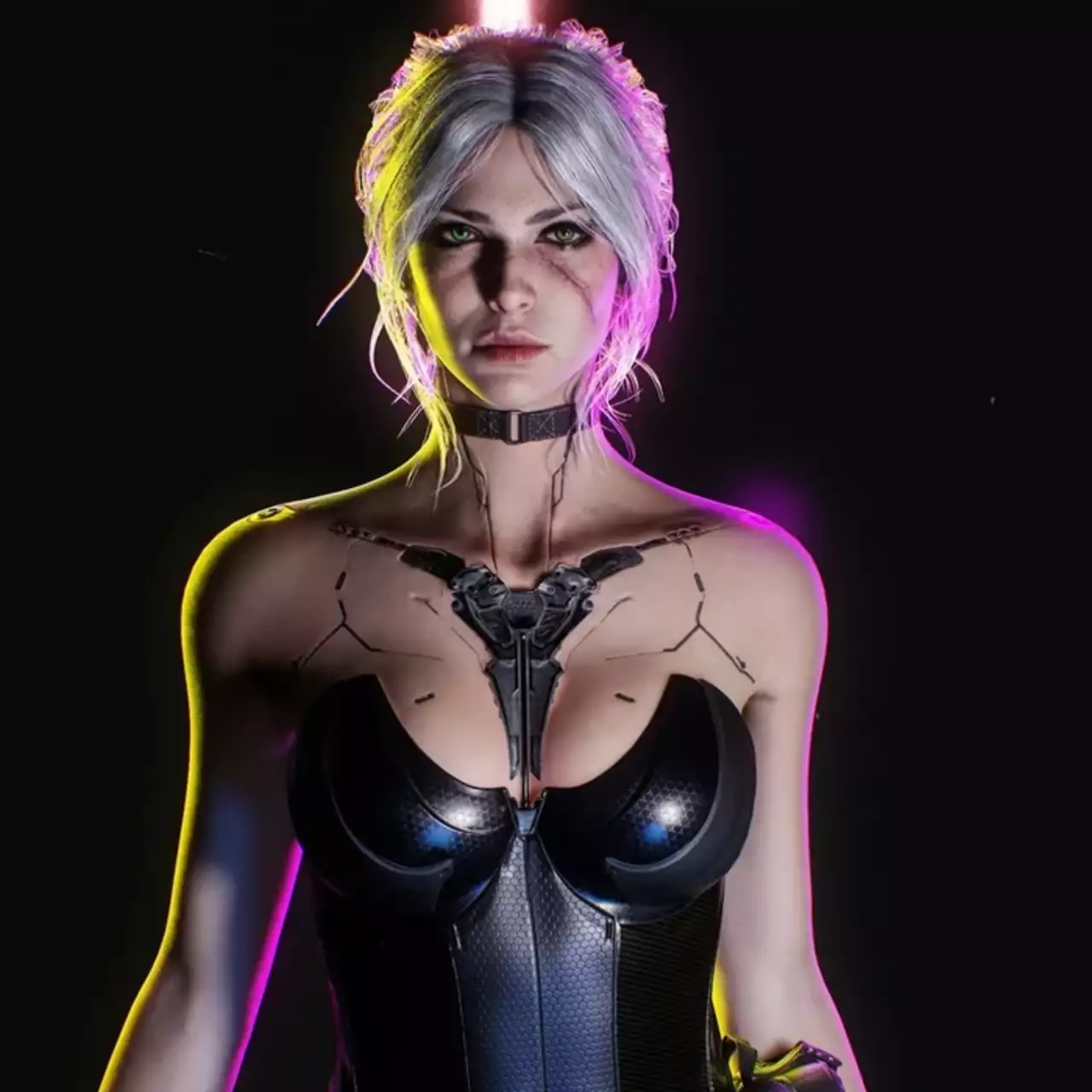 Художник показал киберпанк-версию Цири из The Witcher 3. Ведьмачка попала в мир Cyberpunk 2077 и вооружилась моноструной